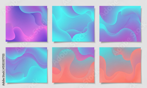Abstract Gradient Fluid Shape Background Set | Colorful Modern Design for Social Media, Web, and Graphic Design Projects