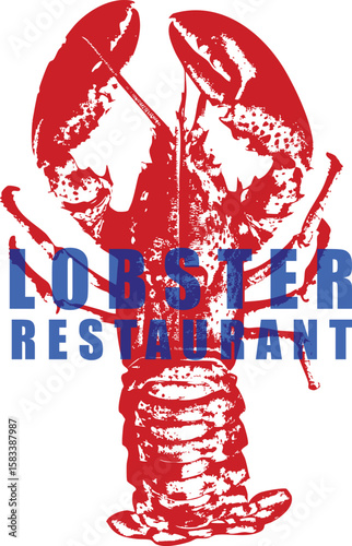 Red and blue lobster seafood restaurant logo design. Ideal for seafood branding, menu, and signage. Perfect for restaurant, bar, or food industry concepts.