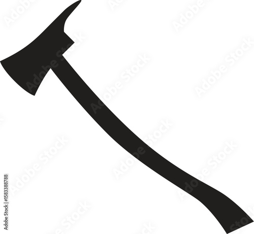 Axe Silhouette Vector Set – Crossed Axes, Stump Scene Minimal Icon Design, vector illustration.