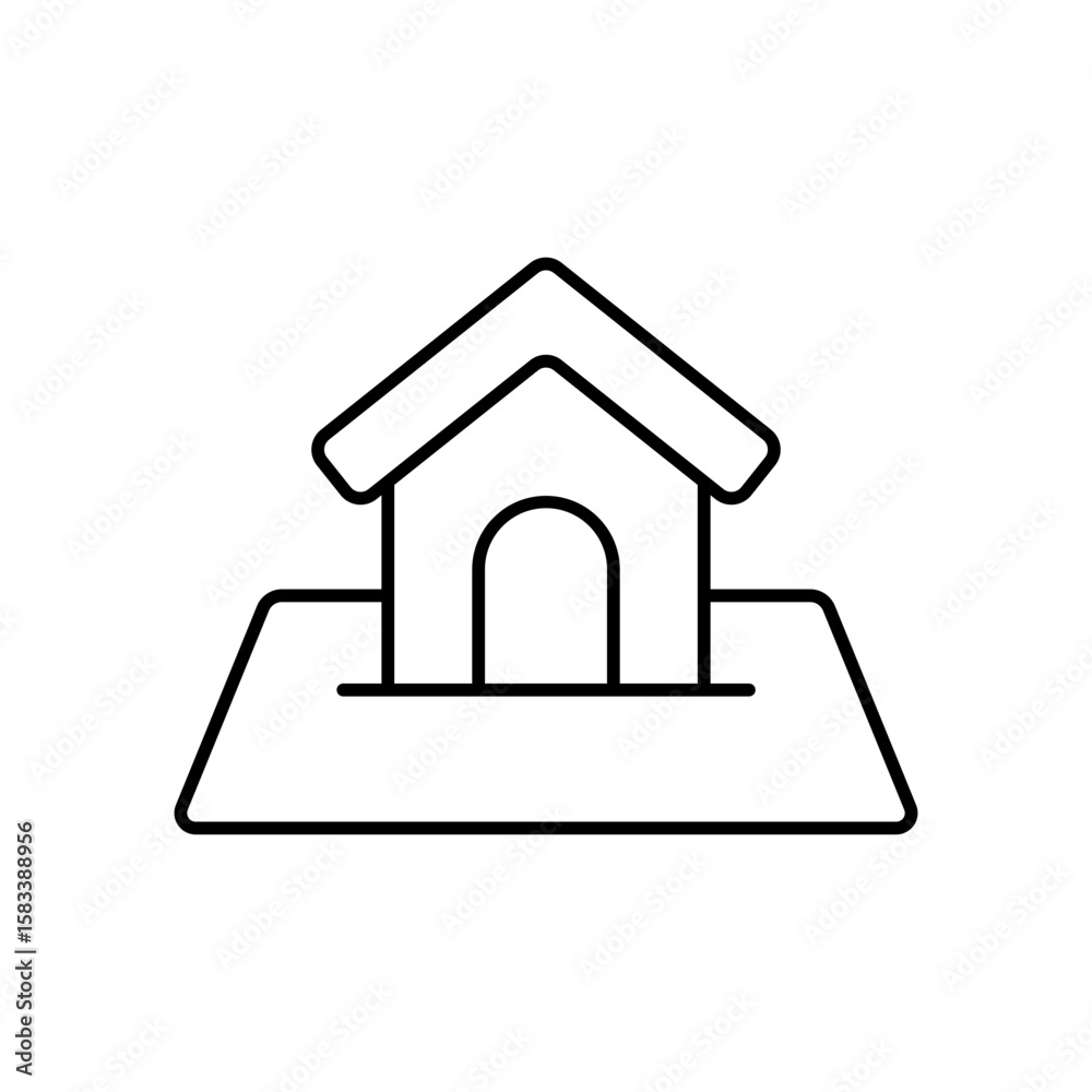 Plot Land Area Site Map Line Icon Plot Land Area Site Map Line Icon