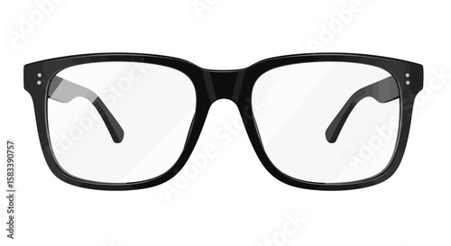 Stylish Black Rectangular Glasses with Clear Lenses