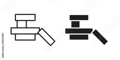 Wooden block icon vector illustration. Flat design. Graphic design vector symbols.