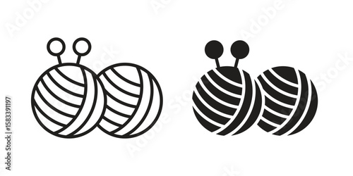 Wool ball icon vector illustration. Flat design. Graphic design vector symbols.