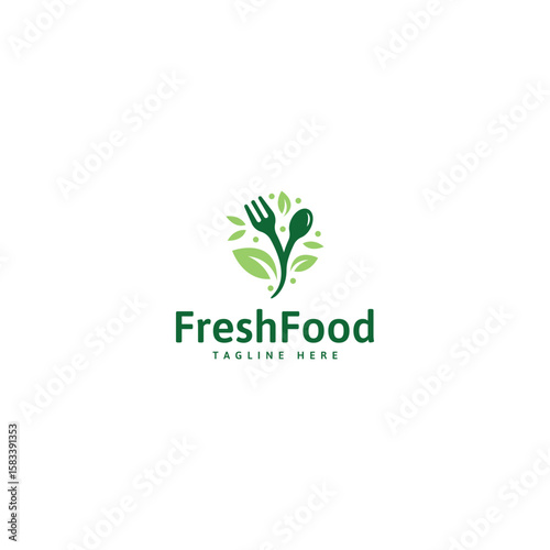 Fresh food restaurant logo icon design template flat vector