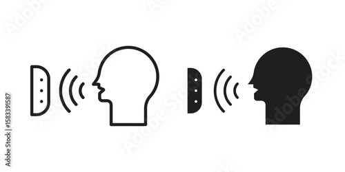 Voice control icon vector illustration. Flat design. Graphic design vector symbols.