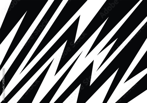 Abstract background with zigzag geometric line black and white pattern