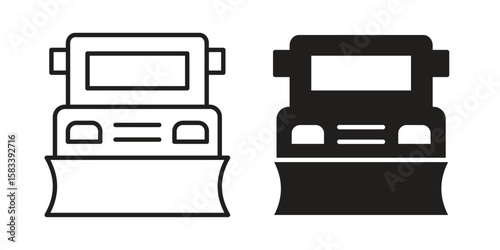 Snowplow icon vector illustration. Flat design. Graphic design vector symbols.