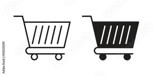 Shopping cart icon vector illustration. Flat design. Graphic design vector symbols.