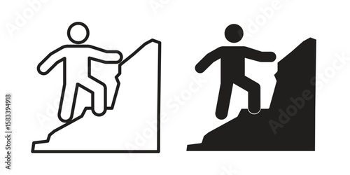 People Climbing icon vector illustration. Flat design. Graphic design vector symbols.