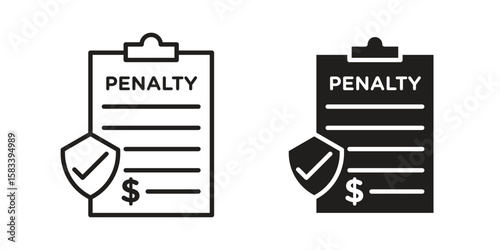 Penalty icon vector illustration. Flat design. Graphic design vector symbols.