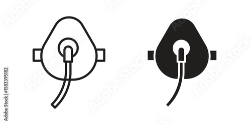 Oxygen mask icon vector illustration. Flat design. Graphic design vector symbols.
