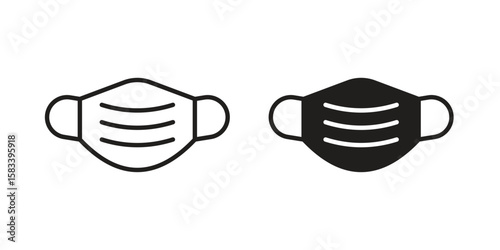 Medical mask icon vector illustration. Flat design. Graphic design vector symbols.