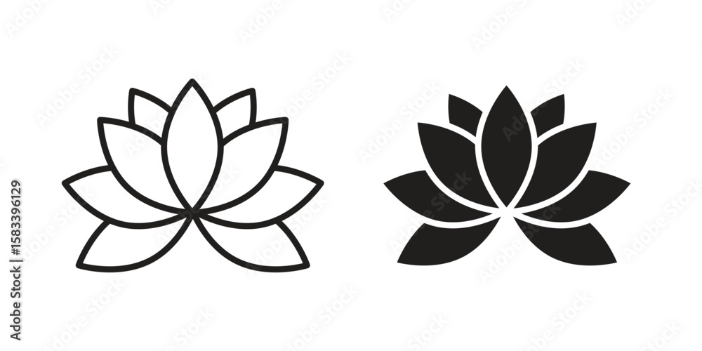 Fototapeta premium Lotus flower icon vector illustration. Flat design. Graphic design vector symbols.