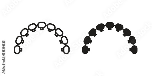 Lingual braces icon vector illustration. Flat design. Graphic design vector symbols.