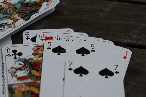 playing cards on the table
