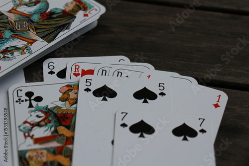 playing cards on the table