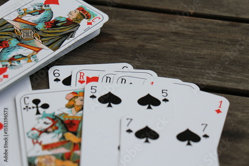 playing cards on the table