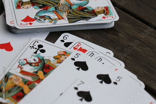 playing cards on the table