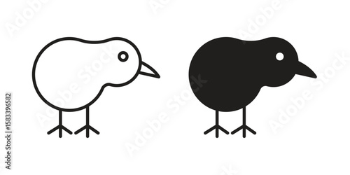 Kiwi bird icon vector illustration. Flat design. Graphic design vector symbols.