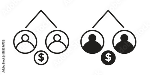 Joint account icon vector illustration. Flat design. Graphic design vector symbols..