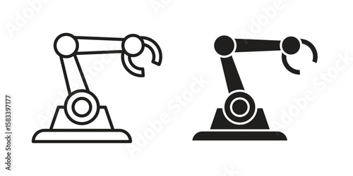 Industrial robot icon vector illustration. Flat design. Graphic design vector symbols.