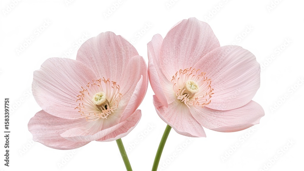 Fototapeta premium Charming eustoma petals showcased on a white canvas