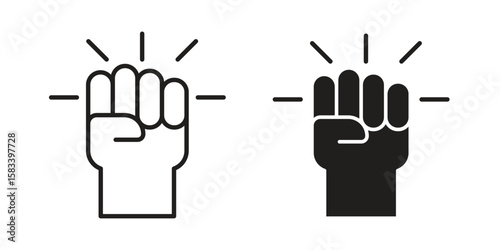 Hand with Power icon vector illustration. Flat design. Graphic design vector symbols.