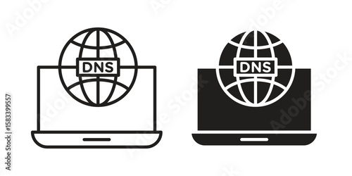 DNS icon vector illustration. Flat design. Graphic design vector symbols.