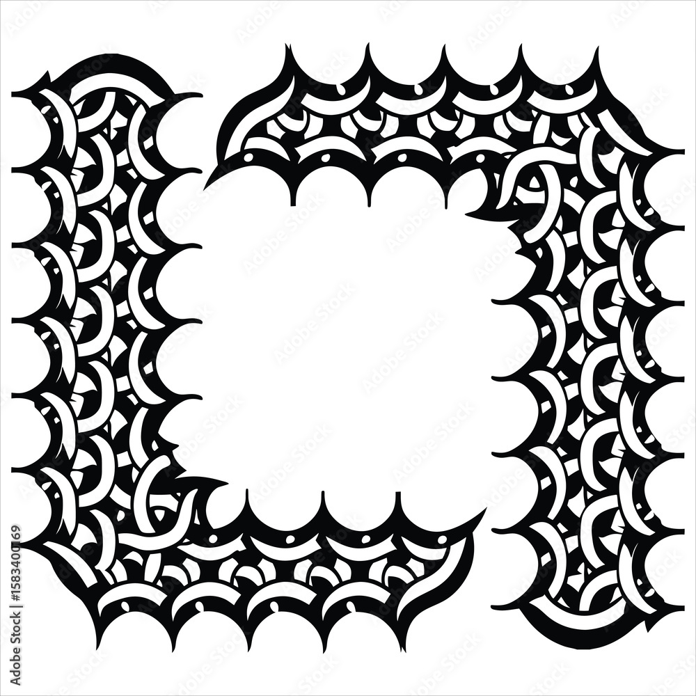 Obraz premium Scalelike corner art ornamental scale design