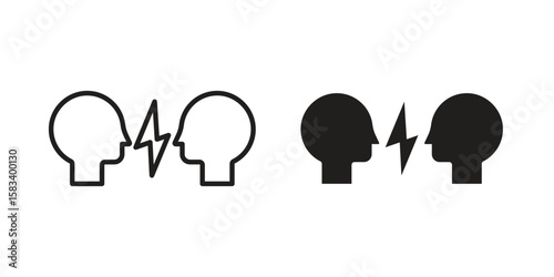 Conflict icon vector illustration. Flat design. Graphic design vector symbols.