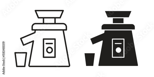 Cold pressed juicer icon vector illustration. Flat design. Graphic design vector symbols.