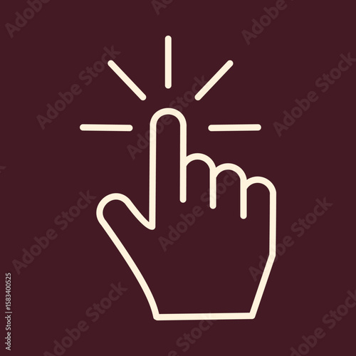 Hand click trendy vector art design knockout amazing colorful useful illustration