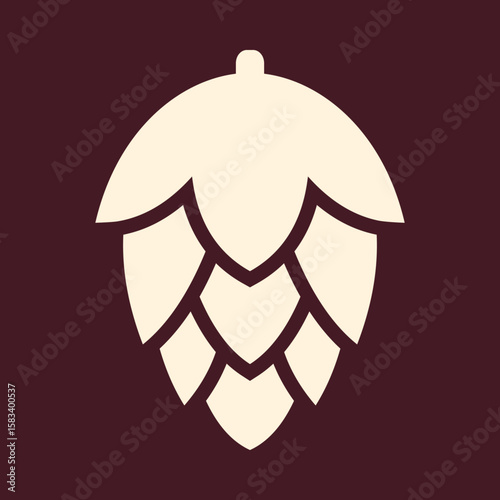 Hops fruit trendy vector art design knockout amazing colorful useful illustration