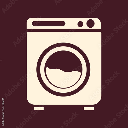 Washing machine trendy vector art design knockout amazing colorful useful illustration