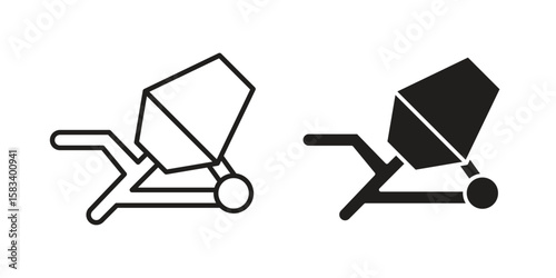 Cement mixer icon vector illustration. Flat design. Graphic design vector symbols.