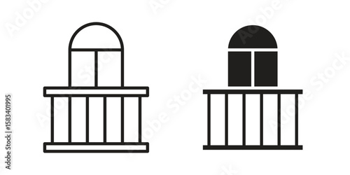 Balcony icon vector illustration. Flat design. Graphic design vector symbols.