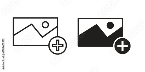 Add photos icon vector illustration. Flat design. Graphic design vector symbols.