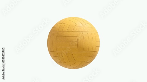 Wooden parquet texture in vibrant yellow color mapped to a sphere.