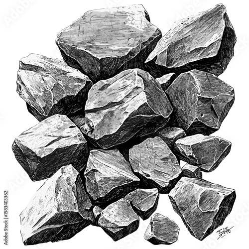 Hand-drawn aggregate surface, vintage stone engraving texture, retro granular pattern, rustic rock detail, textured natural stone, vector illustration, rough stone texture.