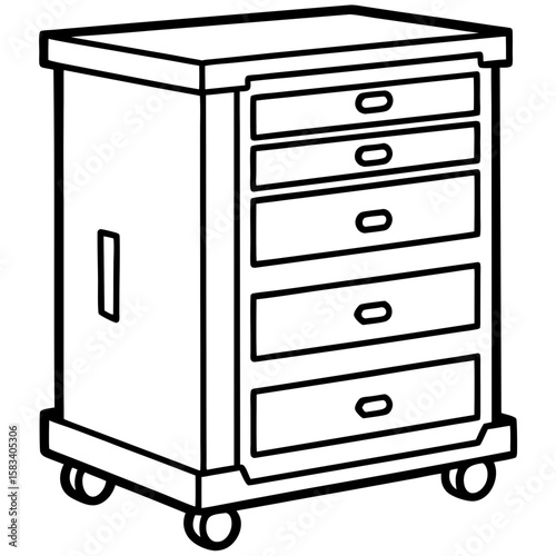 Minimalist Tool Storage Line Art Vector