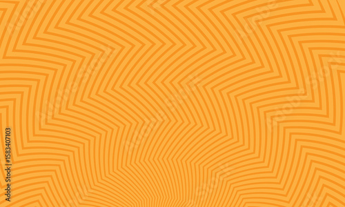 abstract yellow colour vertical zig zag upper arc line pattern with orange background.