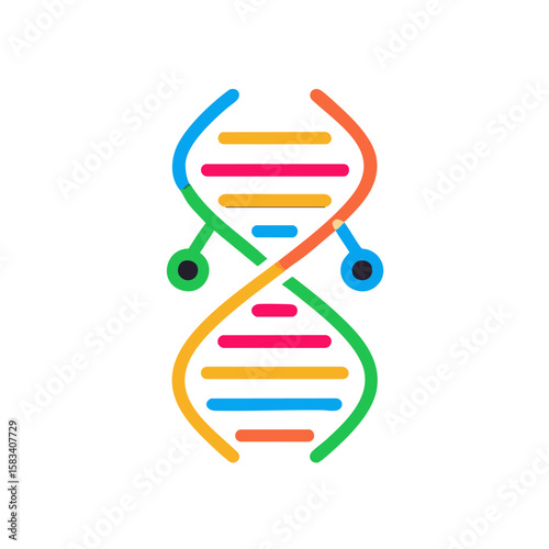 Dna structure illustration: genetics, biology, and medical research concept