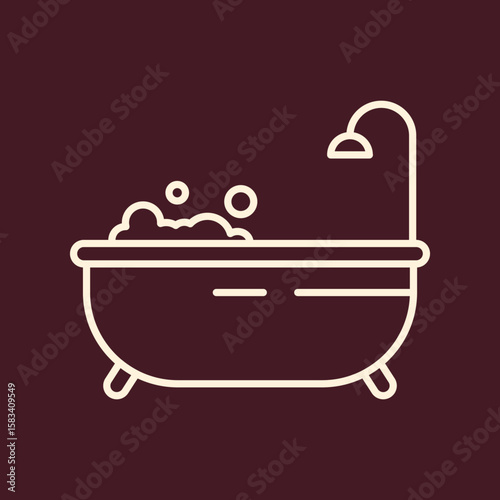 Bathtub trendy vector art design seemly amazing colorful useful illustration