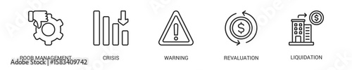 Business Failure Line Icon Set. Vector Illustration Concept With Some Icons. Designed In Line Style