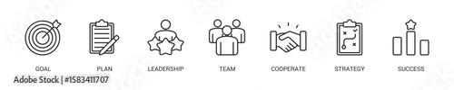 Mission Line Icon Set. Vector Illustration Concept With Some Icons. Designed In Line Style