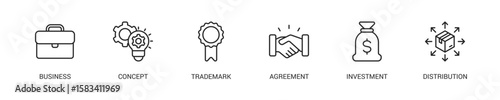 Franchise Line Icon Set. Vector Illustration Concept With Some Icons. Designed In Line Style