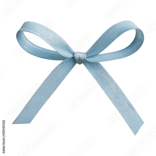 PNG Elegant blue ribbon bow decoration.