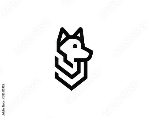Geometric husky head modern vector icon for branding