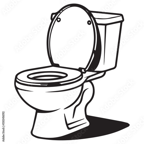 Clean white toilet bowl vector illustration isolated bathroom object