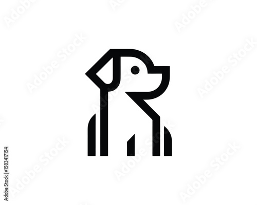 Minimalist dog logo vector illustration